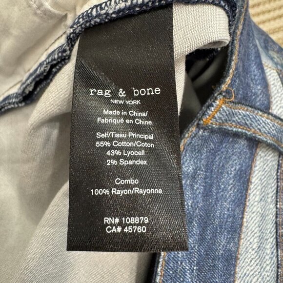 Rag &‎ Bone Miramar Stretch Nina Cigarette Pants Byron Wash Patchwork Size 25 - Picture 10 of 15